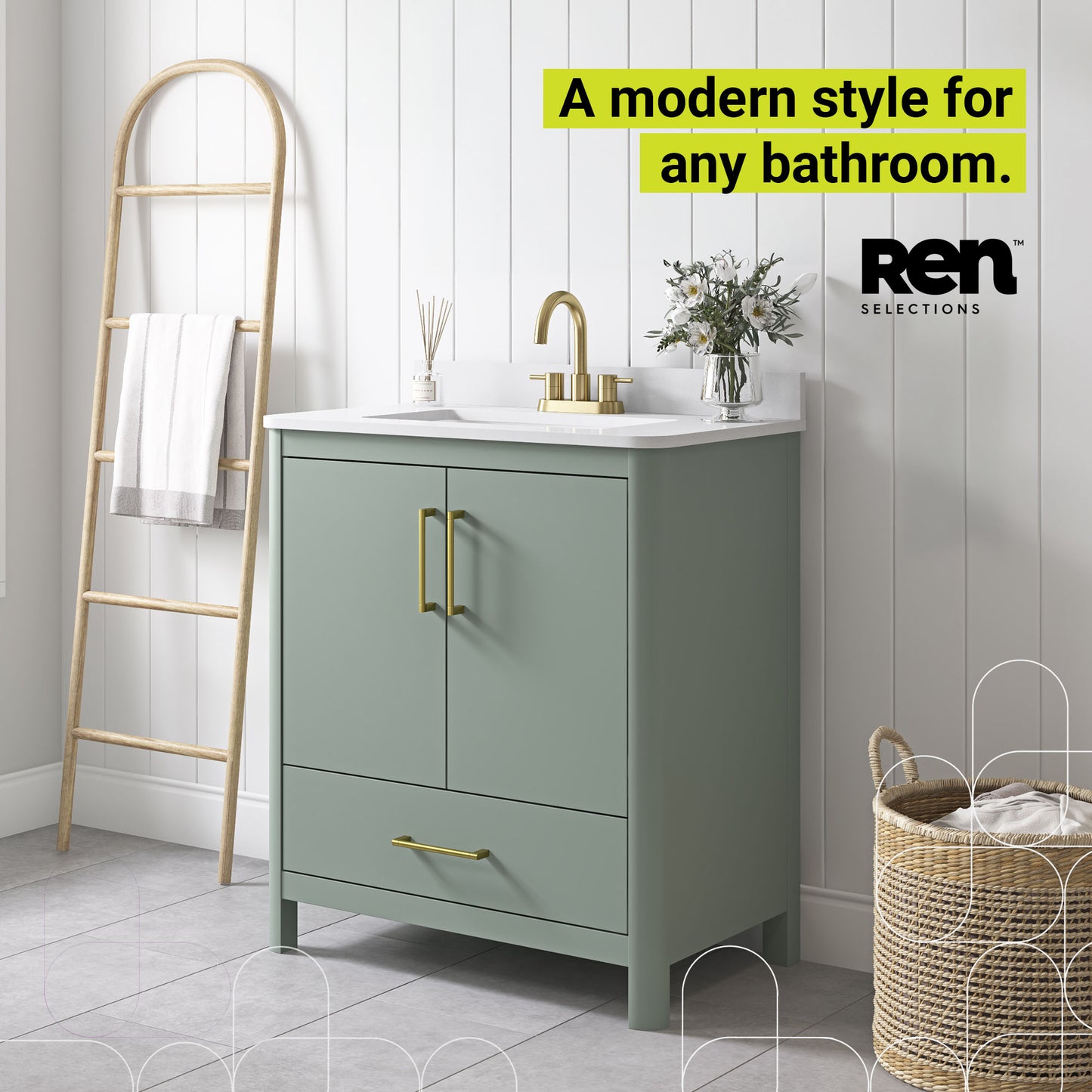 Dario 30 in Bathroom Vanity - Sage Green